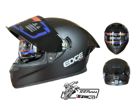 CASCOS EDGE RACER CON VISOR NEGRO Y LENTES RETRACTILES