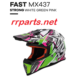 CASCO LS2 MX437 WHITE GREEN PINK